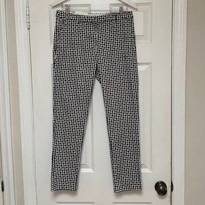 H&M Black and White Patterned Ankle Length Slacks, Size 10